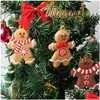Christmas Decorations 6/12Pcs Decoration Gingerbread Man Tree Ornaments Hanging Pendant Xmas Cute Funny Kid Gift Navidad Decor Drop Dhezc