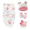 Blankets Y1UB Baby Anti Scratching Soft Cotton Gloves Foot Cover Hat Set Comfy Mittens Socks Cap Toddler Born Accessories