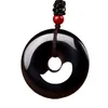 Pendant Necklaces Natural Obsidian Safety Clasp Men And Women Couple Necklace Jade