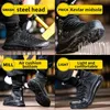 High Top Men Safety Boots Air Cushion Work Anti Smashing Piercing Protective Shoes Security Sneakers Stor storlek 49 50 240105