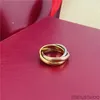 Moda Classic Trinity Three Ring Wedding Joyería de acero inoxidable para mujer 3 colores Rolling Anillos de banda de lujo Diseñadores Tamaño 5-11 G28D G28D