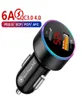 36W PD QC30type c Car Charger usbC LED Display 6A USB Fast Charger For Smartphone Samsung Huawei8599800