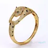 Silber Leopard Drehmoment Gold Single Tennis Eleganter Armreif Kleeblatt Armbänder Mode voller Diamant Schmuck für Männer Frauen Liebhaber Paar