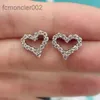 Gold Hollow Heart Earrings Women's Full Diamond Simple Autumn Fashion 8A2K