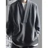 Men's Hoodies Large V-neck Sweater For Men Design Sense Niche Ruffian And Handsome Top Autumn Lazy Loose Fitting Long Sleeved Bottom