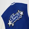 Chaqueta bordada con toalla con letras americanas para hombre Y2K street hiphop uniforme de béisbol retro pareja casual allmatch top 240105