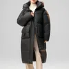 Frauen Trenchcoats 2024 Winterjacke Frauen Parkas Mantel Dicke Warme Baumwolle Schwarz Mit Kapuze Gepolsterte Kleidung