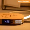 Wireless Chargers Multifunction Wireless Charger Pad Stand Clock LED Desk Lamp Night Light USB Port Fast Charging Station Dock for YQ240105