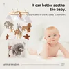 Baby Animals Kingdom Mobile Hanging Rattles Toys Wood 012 Månader Bed Bell Hanger Crib Mobil Bell Well Holder Arm Brusch 240105