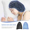 Berets 2 Pcs Hair Care Long Net Bag Woman Covers Girl Tool Grille Crocheted Hat Fabric Home Use
