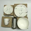 Кружки Простая керамическая кофейная чашка и держатель для чаши, набор из 4 предметов, подарочная коробка