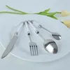 4-24 st lyxsilverbröllopsmiddag Set Glittering Handle Tabeller Set Acrylic Crystal Table Knife Dinner Forks Teskoon 240105