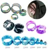 Hoop Earrings 1 Pair Multicolor Hollow Ear Plug Tunnel Earring Flesh Punk Baked Piercing Expander Stainless Steel Paint Jewelry