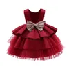 Robes de fille Robes de filles né bébé Bownot robe 1 an 2ème anniversaire Tutu robe de baptême enfant en bas âge mariage vêtements de baptême infantile D Dhf6H