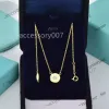 Collier de bijoux de luxe Collier de pois de luxe Femmes en acier inoxydable Couple Pendentif Diamant Bijoux Cadeau de Noël en gros avec boîte