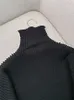 2024 Spring czarny stały kolor wełniany sweter Sweetek długi rękawie stojak na panele panelowe Swetery W3D283964