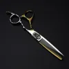 Professional Japan 440c steel 6 inch Bull head hair cutting scissors haircut thinning barber cut shears hairdressing 240105