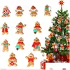 Christmas Decorations 6/12Pcs Decoration Gingerbread Man Tree Ornaments Hanging Pendant Xmas Cute Funny Kid Gift Navidad Decor Drop Dhezc