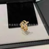 Topp original TifannisSM Womens Ring Online Shop V Gold Plated Inlaid Diamond Wrapped With T Element Interlocking Fashion och Elegant har originallåda