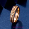 Кольца Tifannissm интернет-магазин оптовая продажа Семейное двойное кольцо V Gold T с 18-каратным покрытием, легкая роскошь для женщин, минималистичный универсальный дизайн, полная оригинальная коробка
