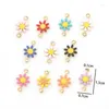 Pendentif Colliers 5pcs en acier inoxydable goutte d'huile double trou fleur marguerite charmes pour bricolage bracelet de mode collier boucles d'oreilles fabrication de bijoux