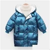 Пуховое пальто Куртки для маленьких мальчиков Зимние пальто Детские толстые длинные детские теплые верхняя одежда с капюшоном для девочек Зимний комбинезон Пальто Одежда Drop Deli Dhiv5