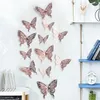 Naklejki ścienne 24pcs puste 3D Butterfly naklejka w dziedziniec Dekoracja ślubna Prezentacja