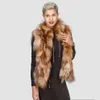 Kürk bayanlar gerçek tilki kürk yelek gümüş tilki kürk yelek% 100 tilki ceket kış sıcaklık moda Avrupa sokak stili