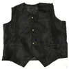 Vuxna män vintage väst väst Viktoriansk svart steampunk -stil gotisk jacquard svälja toppdräkt för mäns blazer kostym 240104