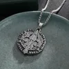 Pendant Necklaces Niche Nordic Mythology Sword Mysterious Rune Pattern Disc Necklace Men's Personalized Punk Cool Trendy Jewelry Gift