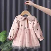 Abiti da ragazza Abito da ragazza 12M-6Y Abbigliamento per bambini da principessa in maglia a maniche lunghe primavera e autunno per bambini