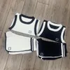 Designer Haute Qualité Short Sans Manches Tricot Deux Pièces Gilet Mode Lettre Logo Élastique À Lacets Shorts Gilet Pantalon Deux Pièces Femme