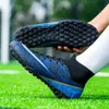 Football Shoes Men TFFG Listing Blue Hightop Antiskid Outdoor Boots Kids Student Indoor Soccer Training Sneakers 240105