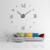 3d настенные часы новый домашний декор большое римское зеркало модные diy современные кварцевые часы гостиная часы настенная наклейка X0705220r