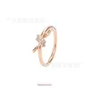 Tifannissm Designer Rings designer jewelry ring High Edition T Home Diamond Knot Ring with 18K Rose Gold Plating on White Copper for Women Simp Have Original Box