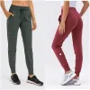 lu Womens Ready to Jogger Yoga Losse Negende Broek Trainer Excerise Sport Gym Hardlopen Joggingbroek Elastisch Hoge Taille Trekkoord