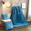 Couvertures de canapé de voiture, oreiller lombaire, couverture de climatisation pliable, Patchwork, couette S, literie 2 en 1, coussin en velours