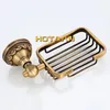 Solid Aluminium Wall Mounted Antique Brass Color Bathroom Soap Basket Bath Dish Holders Products YT13990 240105