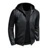 Casual moto PU veste hommes hiver automne mode vestes en cuir mâle mince à capuche vêtements d'extérieur chauds polaire vêtements S-5XL 240104