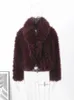 Fashion Fluffy Faux Fur Jacket Loose Furry Turn Down Collar Long Sleeve Coats Female Winter Vintage Warm Lady Overcoat 240104