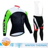 Winter Thermal Fleece Set Cycling Clothes Men's Jersey kostym Sport Riding Bike Clothing Bib Pants Warm Set Ropa 240104