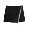 Damesshorts 2024 lente zomer dames crossover-skort met franjes en kralen chique hoge taille rokken dames casual streetwear skorts