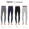 Herrens termiska underkläder plus storlek L-3XL Elastic Warm Lon Jons Termal Brand Male Winter Lycra eller Cotton Termo-knapp