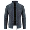 Men Sweater Jacket Fashion Winter Coat Fleece Hoodies High Quality Luxury Checkered Hooded Knit Cardigan Male Outer Wear 231229