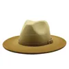 Chapéu fedora de duas cores feminino masculino aba larga feltro jazz chapéu senhoras festa boné superior retalhos chapeau sombreros de mujer