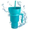 Taşınabilir Stadyum Tumbler 2 Arada 1 Snack Bowl İçecek Kupası Samanlı Çok Amaçlı Renk Değişikliği Atıştırmalıkları Konteyner Ev Sinemaları İçin Konteyner 240105