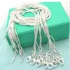 Drop Shippng 20st/Lot 925 Sterling Silver 1mm Snake Chain 16inch - 24 Inch925 Silver Jewelssilver Fashion Chain Necklace 240104