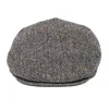 Caps Voboom Ivy Cap HerringBone Flat Caps 50% Wool Tweed Scally Cabbie Hat Newsboycap Bunnet Paddy Dai Cheesecutter Driving Hats