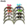 10 PCSLOT 85 cm Antik brons Arcshaped 14 mm Candy Head Metal Purse Frame Vintage Knurling Kiss Clasp Bag Tillbehör 240105