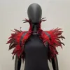 Halsdukar halloween kvinnor cosplay naturlig fjäder rycker sjal cape lyx axel poncho wraps sexig punk gotisk viktoriansk hals